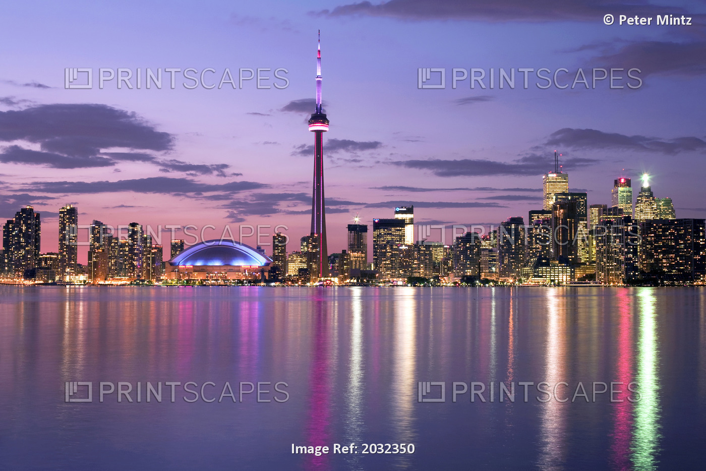 Skyline At Night From Centre Island, Toronto, Ontario