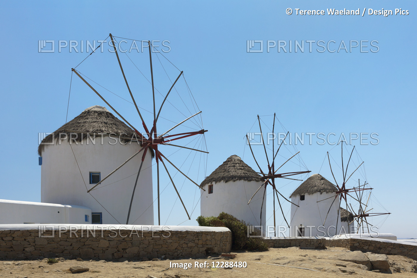 Traditional Windmills; Chora, Mykonos, Greece