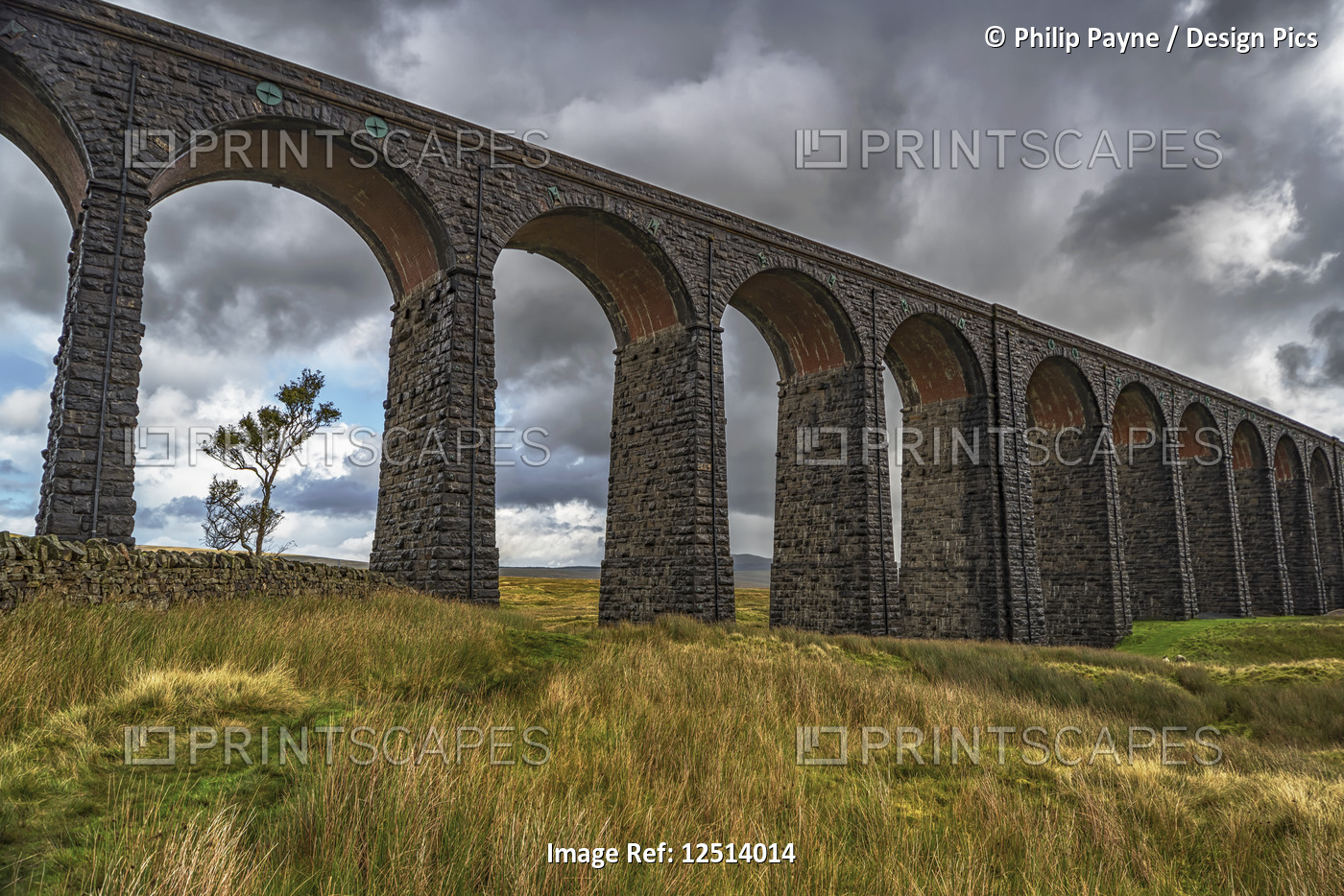 The Ribblehead viaduct carries the Settle-Carlisle railway line and was opened ...